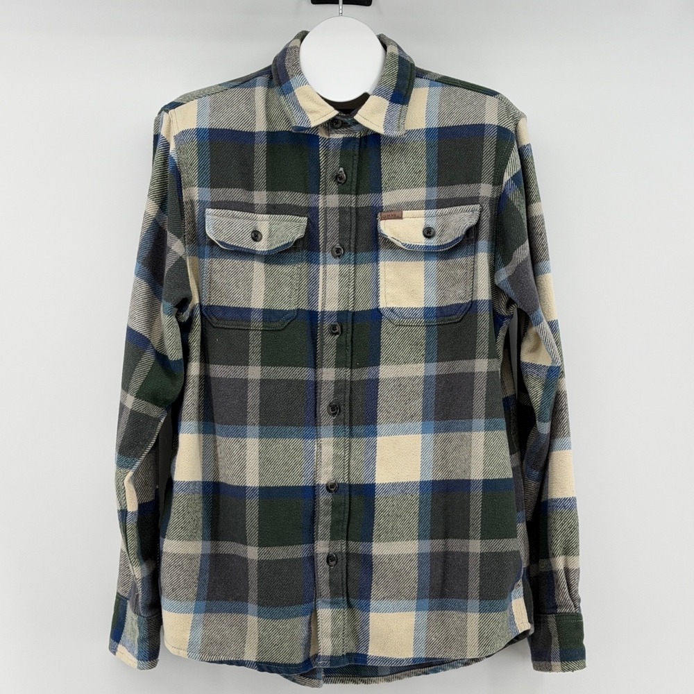 Orvis Classic Collection Flannel Shirt Jacket Mens Large Plaid Pockets Hiking